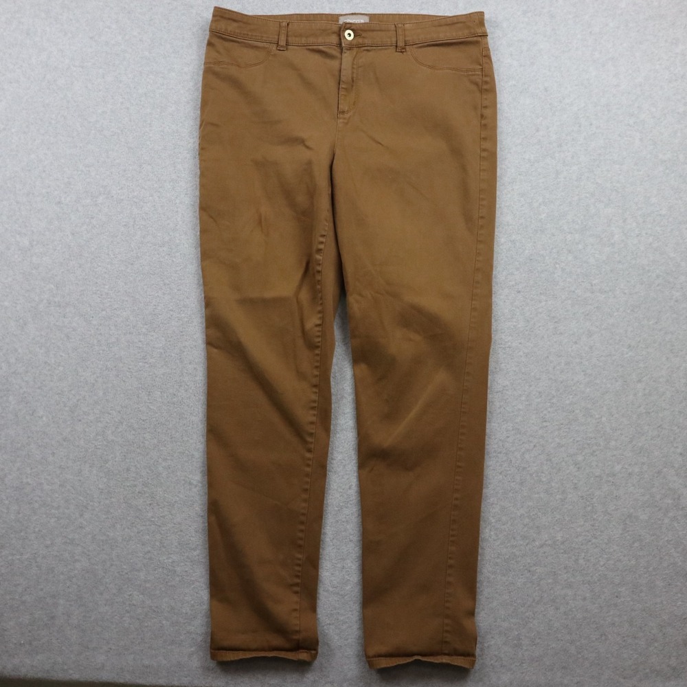 Chico's Pants Womens 2 Regular Casual Stretch Flex Trousers Flat Front Brown